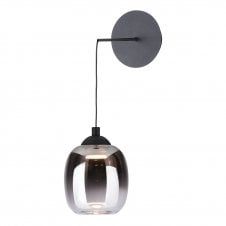 matt black and smoked glass wall light / pendant