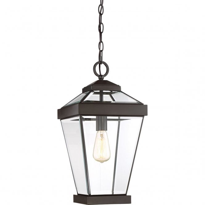 RAVINE Large Chain Porch Lantern - Western Bronze