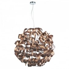 Modern Copper Ribbon 12lt Ceiling Pendant