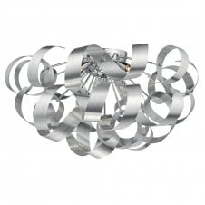 RAWLEY modern 5 light brushed aluminium flush ceiling light