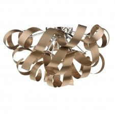 RAWLEY modern 5 light brushed copper flush ceiling light