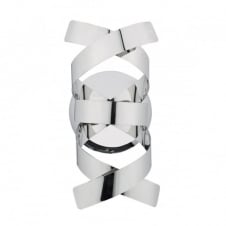 modern polished chrome wall light with ribbon design