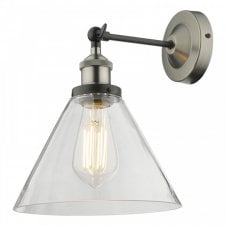 RAY Single Wall Light Antique Nickel Clear Glass