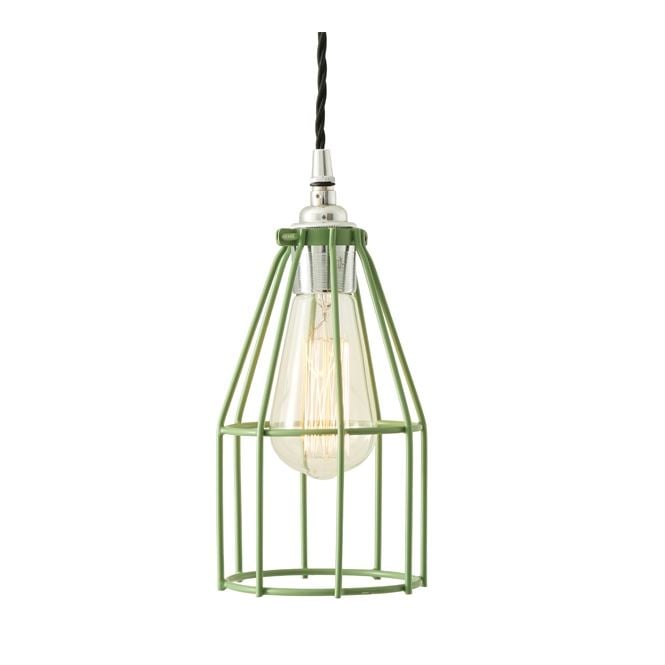 RAZE Cage Pendant Light in Powder Coated Sage Green