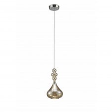 REESE Cognac Glass Ceiling Pendant Light Chrome