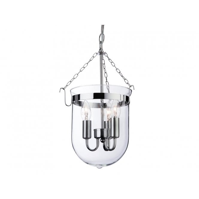 REGAL 3 Light Lantern in Chrome with Clear Glass