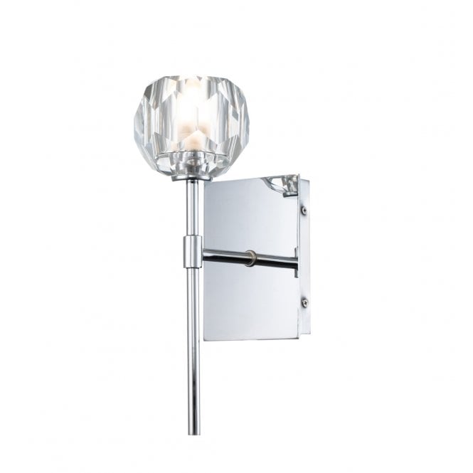 REGALIA Bathroom Wall Light in Polished Chrome with Crystal Shade