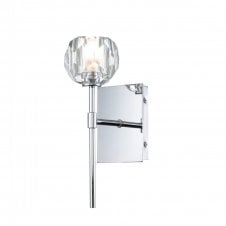 REGALIA Bathroom Wall Light in Polished Chrome with Crystal Shade