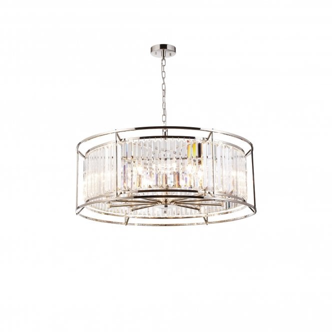 REGENCY Pendant | 10 x E14 | Polished Nickel and Clear