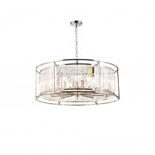 REGENCY Pendant | 10 x E14 | Polished Nickel and Clear