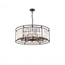 REGENCY Pendant | 10 x E14 | Satin Black and Clear Glass