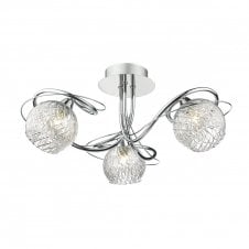 REHAN decorative 3 light semi flush ceiling light with glass shades