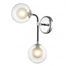 REMY Modern Sputnik Style 2 Light Wall Light in Chrome and Matt Black