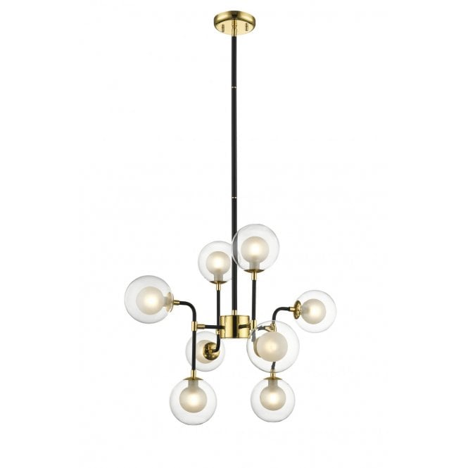 REMY Modern Sputnik Style Ceiling Pendant 8 Light G9 in Gold and Matt Black