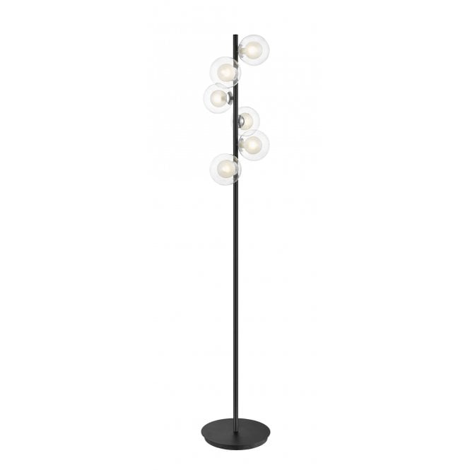 REMY Modern Sputnik Style Floor Lamp in Chrome and Matt Black