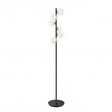 REMY Modern Sputnik Style Floor Lamp in Chrome and Matt Black