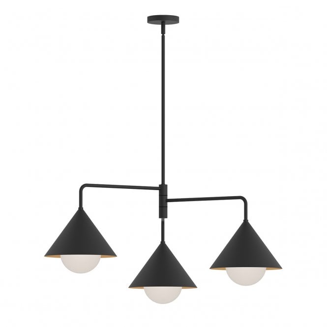 Remyck 3 Light Chandelier in Matte Black