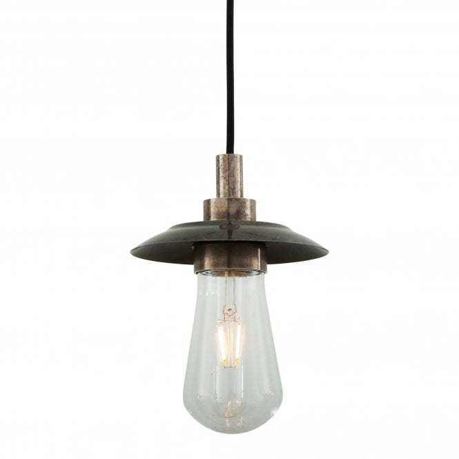 REN industrial antique silver bathroom pendant with clear glass