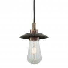REN industrial antique silver bathroom pendant with clear glass