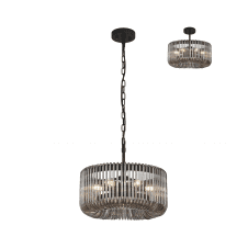 modern black and smoked glass pedant fitting