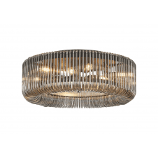 modern flush ceiling fitting with smoked glass