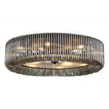 large oversized flush ceiling light fitting with smoked glass