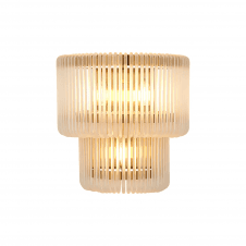 modern statement frosted glass and brass tiered wall light