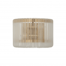deco style brass and frosted glass wall light