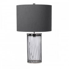 RENO Table Lamp in Smoked Glass with Polished Nickel Accents