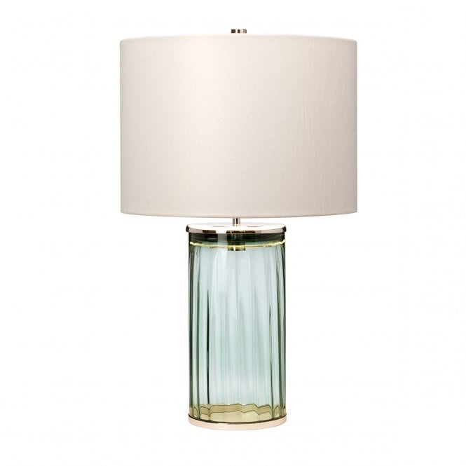 RENO Table Lamp in Tinted Green Glass and Polished Nickel
