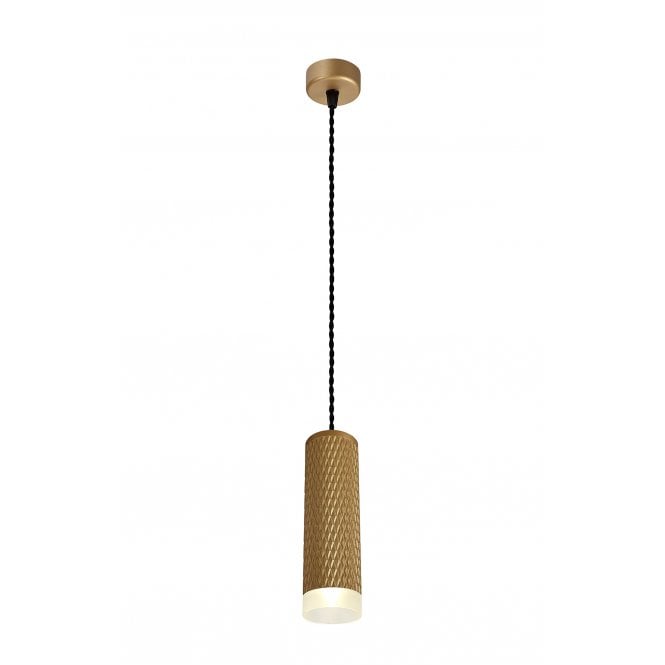 RETROSPOT 1 Light Cylinder Pendant Gold Rope Wire