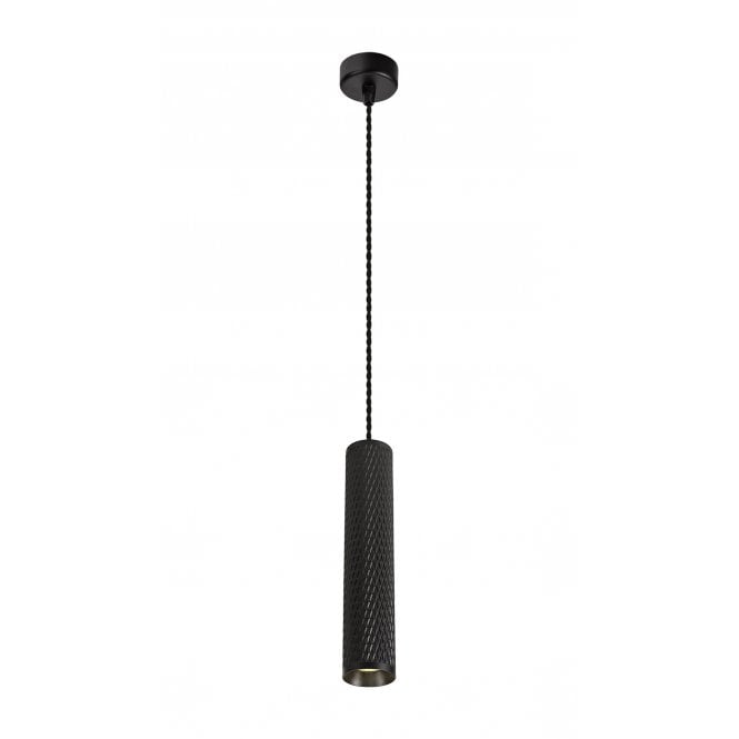 RETROSPOT 1 Light Large Cylinder Ceiling Pendant in Black