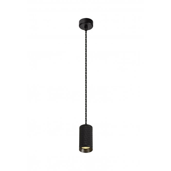RETROSPOT 1 Light Small Cylinder Ceiling Pendant in Black