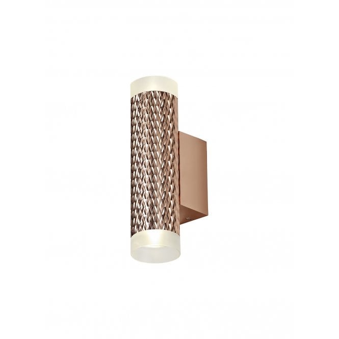 RETROSPOT 2 Light Wall Light in Rose Gold with Frosted Diffuser