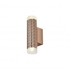RETROSPOT 2 Light Wall Light in Rose Gold with Frosted Diffuser