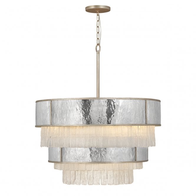 REVERIE 12 Light Pendant in Stainless Steel with Crystal Accents
