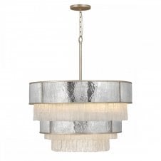 REVERIE 12 Light Pendant in Stainless Steel with Crystal Accents