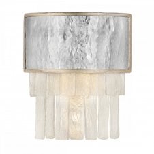 REVERIE 2 Light Wall Light in Stainless Steel with Textured Glass Accents