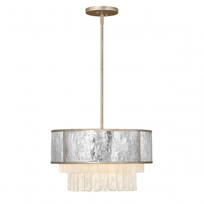 REVERIE 4 Light Semi-flush/ Pendant in Stainless Steel with Crystal Accents