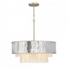 REVERIE 8 Light Pendant in Stainless Steel with Crystal Accents
