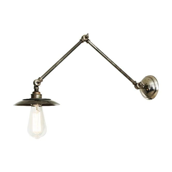 REZNOR adjustable industrial style single wall light in antique silver