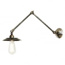 adjustable industrial style wall light in antique silver