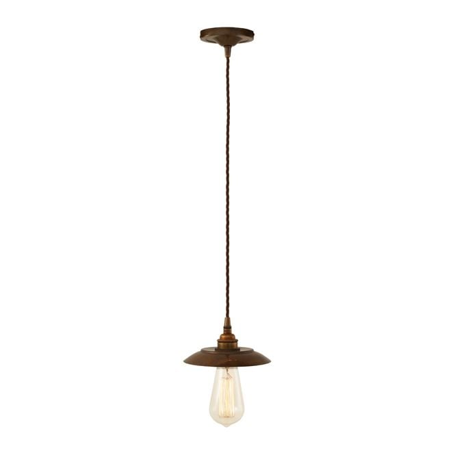 REZNOR Industrial Pendant Light in Antique Brass