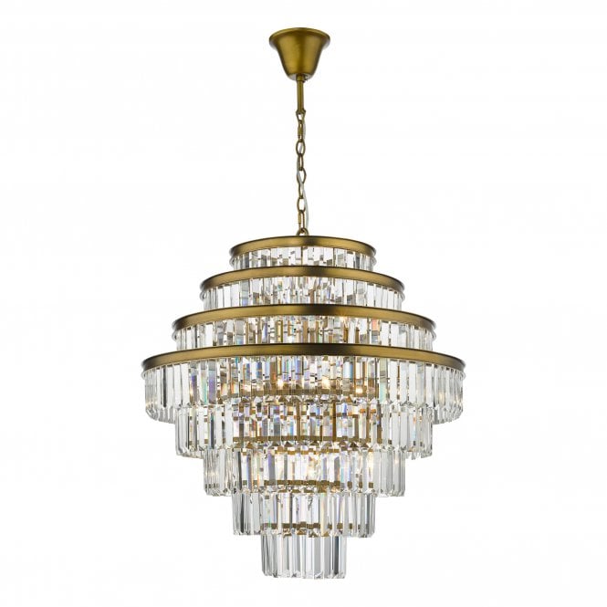 RHAPSODY 12 Light Chandelier in Polished Bronze and Crystal