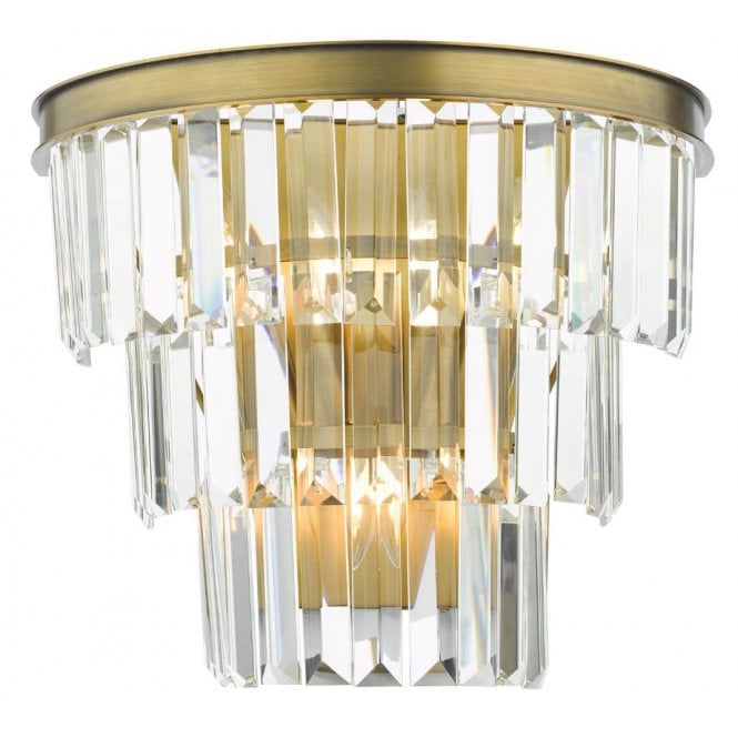 RHAPSODY Large Wall Light | Bronze with Baguette Cut Crystals