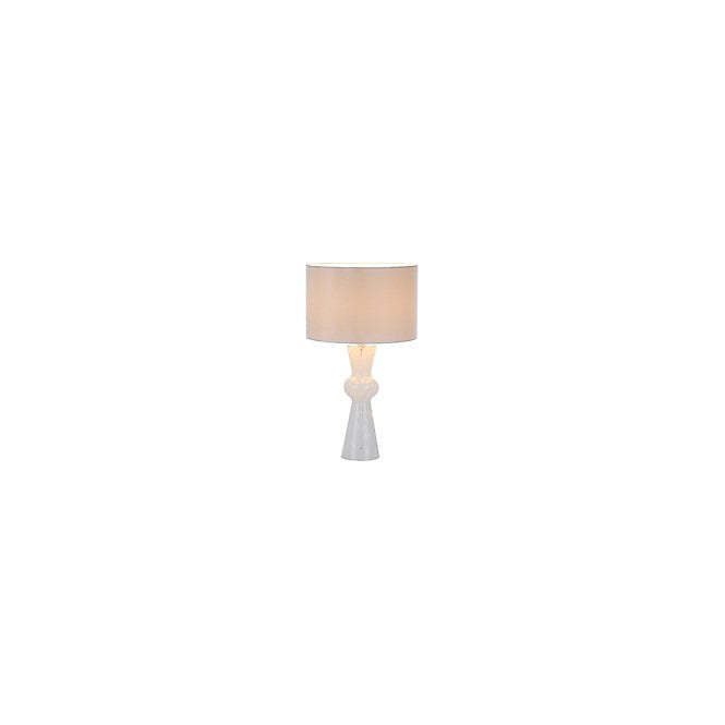 Rheneas White Glass Table Lamp with Shade