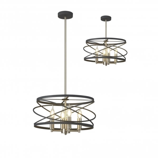 RIBBONS Pendant | Graphite and Satin Nickel