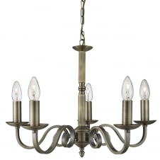 traditional 5 light antique brass ceiling pendant