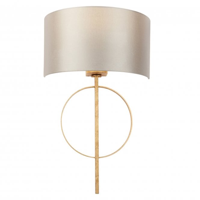 RIDLEY Hoop Wall Light in Antique Gold with Mink Shade