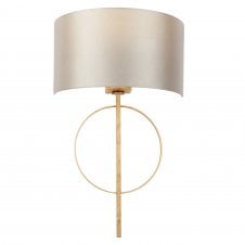 RIDLEY Hoop Wall Light in Antique Gold with Mink Shade
